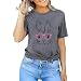 Women Funny Bunny Print T Shirt for Happy Easter Day Cute Grapic Easter Egg Blouse Tops Tee(FHJ-Grey31,Medium)