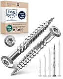Viti per legno Ø5x70 mm testa bombata TX25 (Torx) – acciaio inox A2 V2A – anticorrosione per esterno – per decking e terrazze e legni duri – per fai da te e hobbisti – 100 pezzi