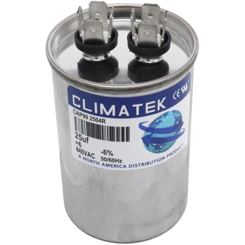 ClimaTek Round Run Capacitor - 25 uf MFD 370/440 Volt VAC - Fits GE Z97F9606
