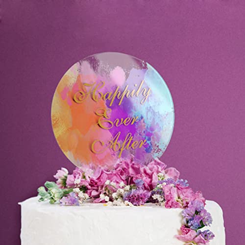 Uniqooo 20 Pack 5 Inch Round Acrylic Cake Toppers, Clear Blank Circle Diy Birthday Cake Topper, For Wedding, Engagement, Nuptial, Birthday Party, Graduation, Anniversary Cake Decorations #TOP3