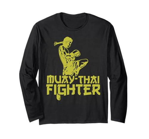 Muay Thai Fighter Martial Thai Boxeo MMA Hombres Mujeres Niños Manga Larga