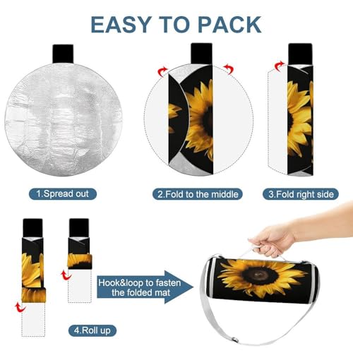 Manta al aire libre ligera y plegable con base impermeable para playa o césped 5