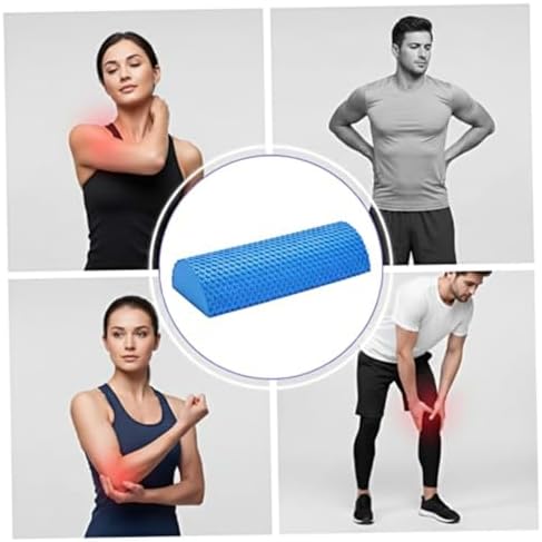 Half Foam Roller for Back and Muscle, Blue EVA Foam Roller with Flat & Round Sides for Stability and Tissue Massage, 30cm Yoga Balance - 5