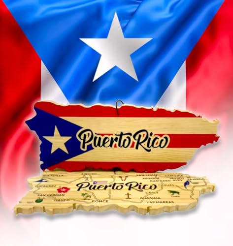 Tabla de cortar de madera con diseño Puerto Rico miniatura 1