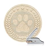 ANATTASOUL Timbro per Libri Personalizzato Embosser Libri Di Zampa, Timbro Biblioteca Resistente con Manico per Libro, Biblioteca, Buste, Documenti, Inviti (Include 100 Adesivi Oro)