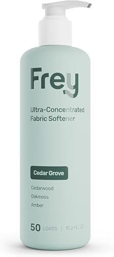 FREY Suavizante y acondicionador de telas líquido natural  Suavizante de ropa para ropa  Funciona en todas las máquinas + HE  Alimentado por