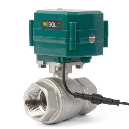 U.S. Solid 1-1/4" Smart Motorized Ball Valve - Remote App Mobile Control NSF Certified 304SS Electrical Ball Valve with Manual Switch, 5V DC USB Connection — view 3