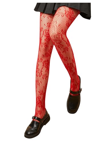 Image of SHENHE Women's Patterned Fishnet Tights High Waist Pantyhose Floral Stockings