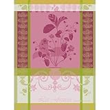 Garnier Thiebaut 20266 100% two-ply twisted cotton Fraisier Kitchen Towel, 22 by 30-Inch, Rose, Made in France