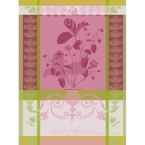 Garnier Thiebaut Fraisier Rose (Pink Strawberry) French Kitchen Towel 22