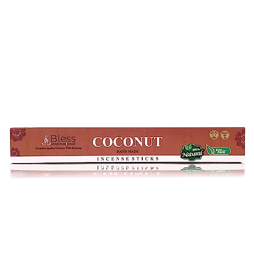 Bless International BLESSIIS142.25 Bless-Coconut-Incense-Sticks 100%-Natural-Handmade-Hand-Dipped-Incense-Sticks Organic-Chemicals-Free For-Purification-Relaxation-Positivity-Yoga-Meditation The-Best-Woods-Scent thumb #5