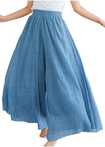 [ネコート] NC153LNV85 選べる17色 選べる丈 スカーチョ スカンツ ワイドパンツ ボリューミー ふんわり ライトネイビー 85