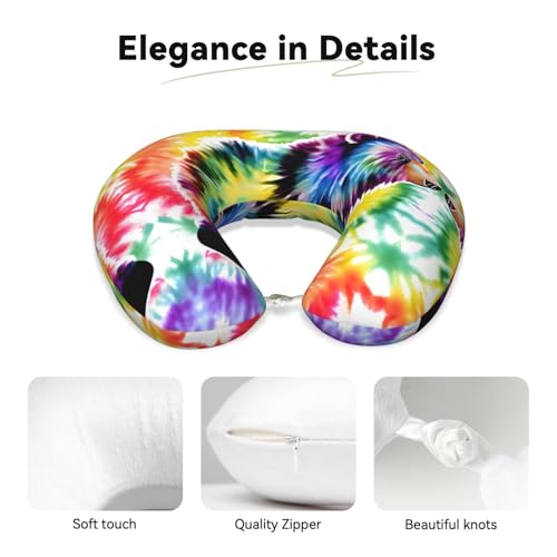 Almohada para viaje con diseño oso tie dye y soporte cuello miniatura 4