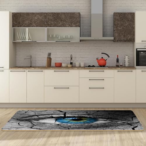 Tapis de cuisine absorbant et lavable à texture craquelée sèche - Lot de 2 - 3