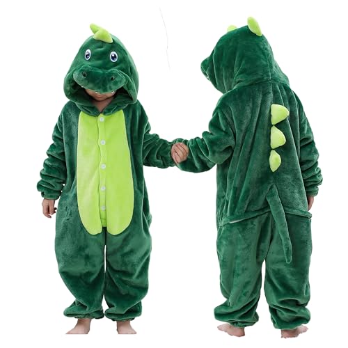 MICHLEY Kids Animal Romper Halloween Christmas Cosplay Pajamas Costume for Girls Boys 9-10T Green Size130