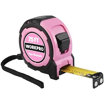 WORKPRO 25ft Pink Tape Measure with magnetic hook