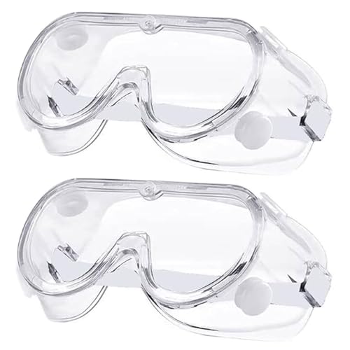 ESYFOR Gafas de Seguridad, 2 Piezas Gafas Proteccion Trabajo Ajustables Antivaho Antipolvo Antiarañazos Gafas de Protección Trabajo para Laboratorio, Trabajo y Bricolaje