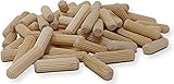 100 Pack 5/16' x 1 1/2' Wooden Dowel Pins Wood Kiln Dried Fluted and Beveled, Made of Hardwood