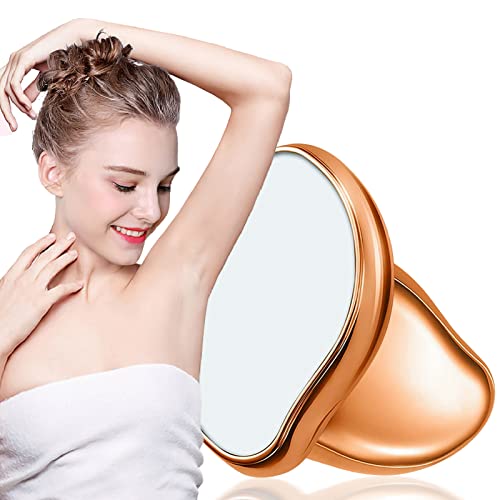 Épilateur Physique Indolore pour Femme Homme, Epilateur en Gomme de Cristal Nano Epilateur Cristal, Outil D'épilation Portable pour Les Jambes, Les Bras et le Dos (Gold) Cover