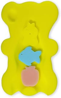 HALLO Soft Infant Bath Sponge Skid Proof Baby Bath Mat Newborn Odor Free (Yellow)