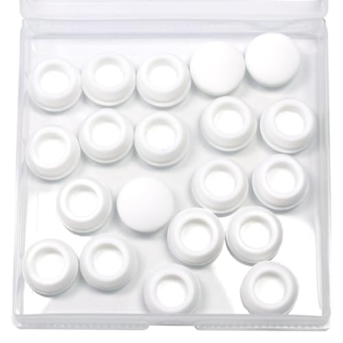 Image of 20 Pcs 14 mm Silicone Rubber Plugs Snap in Locking Hole Plugs for 14-15 mm (9 /16 inch-5 /8 inch) Round Holes, Flush Type Rubber Stoppers, Flexible Tube Pipe End Caps Covers, Waterproof Sealing Plugs, White