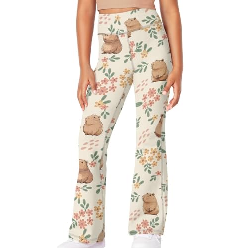 Image of Girls Flare Leggings Cute Bell Bottoms for Teen Girls Wide Leg Sweatpants for 5-14 T