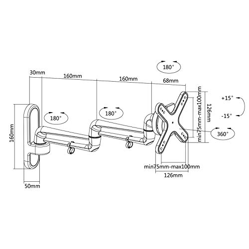 Value 17991129 Lcd Di Montaggio, Montaggio A Parete, 4 Giunti - 2