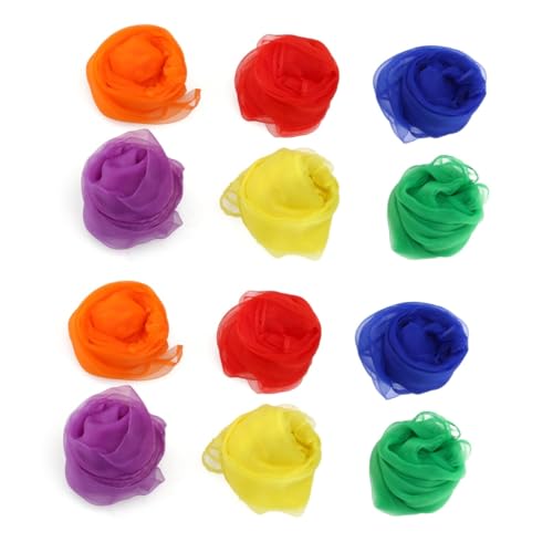 VALICLUD 2pcs 6 6 Hemmed Square Dance Juggling Scarf Silk Chiffon 70x70cm Unisex Stage Props for Boys and Girls Adults