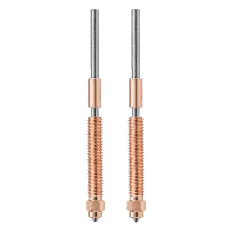 ACROSSXD K2 Plus Combo Nozzle 0.4mm 0.6mm 2 PCS, Quick-Swap Nozzle with Titanium Alloy Heat Break Copper Alloy Hardened Steel for Hi/Hi Combo/K2 Plus/