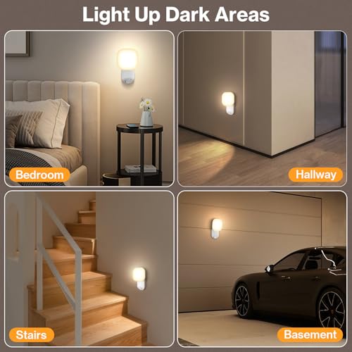Bawoo Applique Murale Avec Détecteur De Mouvement, Rechargeable Lampe Murale Sans Fil, Trois Modes D'éclairage,Installation Magnétique Sans Perçage, 6000 MAh ​Pour Salle De Cave/Couloir/Escaliers – vue 3