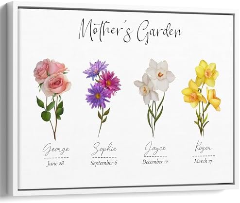 Mothers Day Gifts - Unique Gifts for Mom from Daughter Son with Birth Month Flowers and Names - Anniversary Christmas Birthday Gifts for Mom Grandma - Gift Wrapping Available — view 3