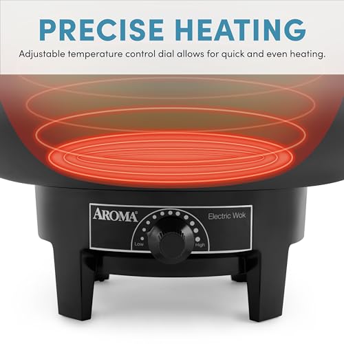 Image of AROMA 7Qt. Electric Wok, Easy Clean Nonstick, Dishwasher Safe
