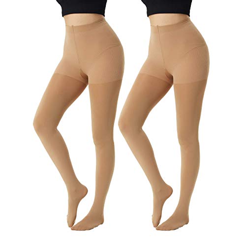 MANZI 2 Paar 120 Denier Dicke Warme Opake Control Top Sonnenbräune Strumpfhose für Damen XL