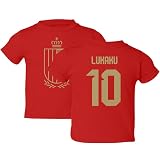 Belgium Soccer Cup Fan - Lukaku 10 Jersey Style Toddler T-Shirt (Red, 4T)