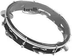 Pandeiro 10 Polegadas Torelli Preto Pele Transparente