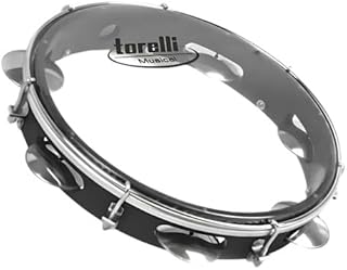 Pandeiro 10 polegadas torelli preto pele transparente