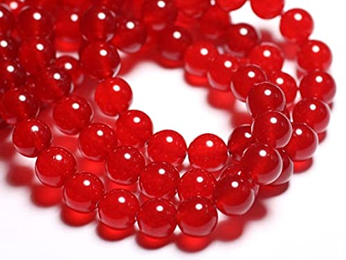 Perles de jade rouge 10mm LKBEADS pour réparer vos colliers et personnaliser vos bijoux
