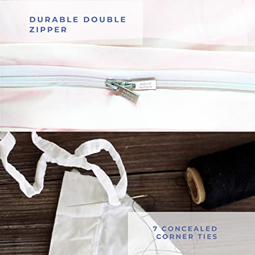 Kotton Culture 1000 Thread Count King Size Duvet Cover Set 3 Piece 100% Egyptian Cotton Breathable All Season With Zipper & Corner Ties Soft Comforter Cover (Cal King/King, White) #TOP4