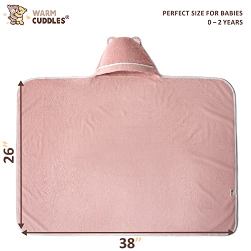 Warm Cuddles Premium Baby Bath Towel - Organic Bamboo Hooded Baby Towels - Baby Newborn Towel With Hood - Large Hooded Towel For Newborn Infant Boy Girl (Pink) #TOP2