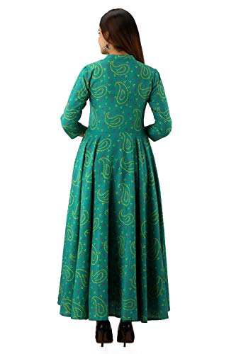 Image of Glam Roots Women's Pure Cotton Printed Anarkali Kurta