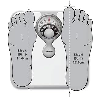 Salter Bilancia Meccanica da Bagno – Bilancia Pesa Persona Analogica, Quadrante con Lente d’Ingrandimento, Portata Massima 133 KG, Design Monocromatico, Senza Batterie, Colore Bianco