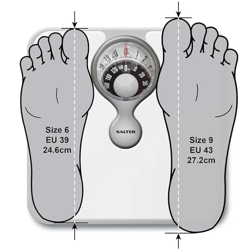 Salter 484 WHDR Mechanical Bathroom Scale – Premium Body Weight Scale, Personal Analogue Scale, Large Magnifying Lens, 133 KG Max Capacity, Monochrome Design, No Batteries Required, White - Thumbnail 2