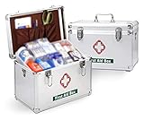JYHUHGRG Hausapotheke, Notfall-Medizinschrank, Aluminium-Erste-Hilfe-Koffer, Tragegriff für Reisen, Zuhause, Büro, Fahrzeug, Camping, Arbeitsplatz und Outdoor 1023