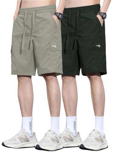 Image of TAGDO Men's Cotton Cargo Shorts with Multi Pockets | Lightweight Casual Outdoor Shorts Pant for Men | Elastic Waist Drawstring Utility Shorts for Hiking, Camping and Daily Wear (2048)