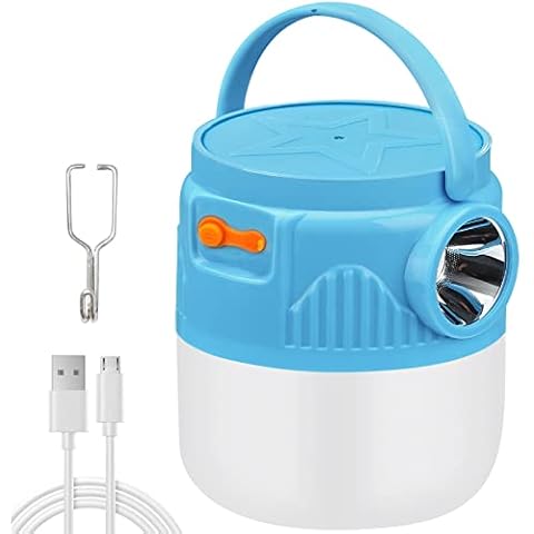 BoloShine Camping Lantern, LED USB Rechargeable Camping Light 800 Lumen Waterproof Outdoor Work Light Bulb, 3 Modes Camping Lamp Battery Powered Tent Light for Hiking Camping Emergency Fishing Cover