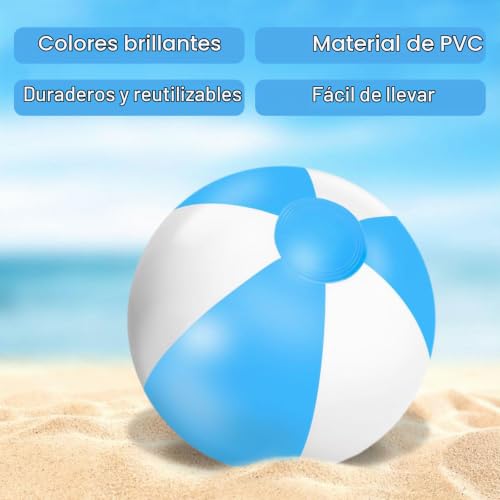 Miniatura 5 de Pelota De Playa Inflable, Pelota Playa Hinchable, 3 Piezas Pelota Inflable Piscina, Pelota De Agua Para Natación De Verano, Playa, Piscina