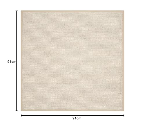 Safavieh Natural Fiber Rug for Living Room Dining Room, Bedroom - Natural Fiber Collection, Short Pile, in Natural, 91 x 91 cm - Image 2