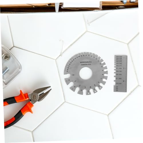 Conjunto de 2 reglas de acero inoxidable ULTECHNOVO para medir huecos de soldadura y espesores de metal, herramientas de medición precisa para suministros de soldadura miniatura 6