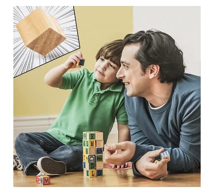 Image of Wooden Square Cubes (1.5 Inch x 1.5 Inch) for Art and Craft - Wood Blocks, Cube Blocks (60 Pieces)