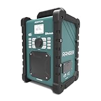 AZATOM RANGER Portable DAB/FM Radio with Bluetooth | Rechargeable Battery | Compatible with Makita/Dewalt 18V plug in battery | IPX 5 Dust and Water Resistent | Powerful 30 Watts | Jobsite Works Radio